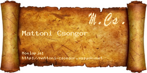Mattoni Csongor névjegykártya